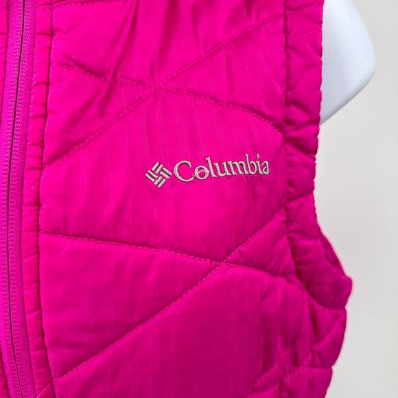 Columbia Vest Pink Women S Omni-Heat Thermal Comfort Waterproof Puffer Quilted - Picture 6 of 9